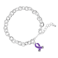 Small Size Purple Ribbon Chunky Charm Bracelets The Awareness Company