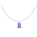 Small Size Purple Ribbon Necklaces The Awareness Company