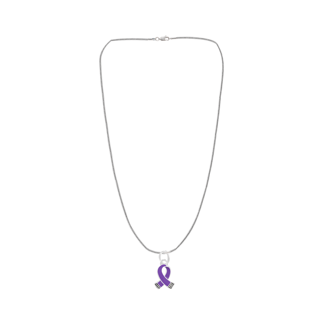 Small Size Purple Ribbon Necklaces The Awareness Company