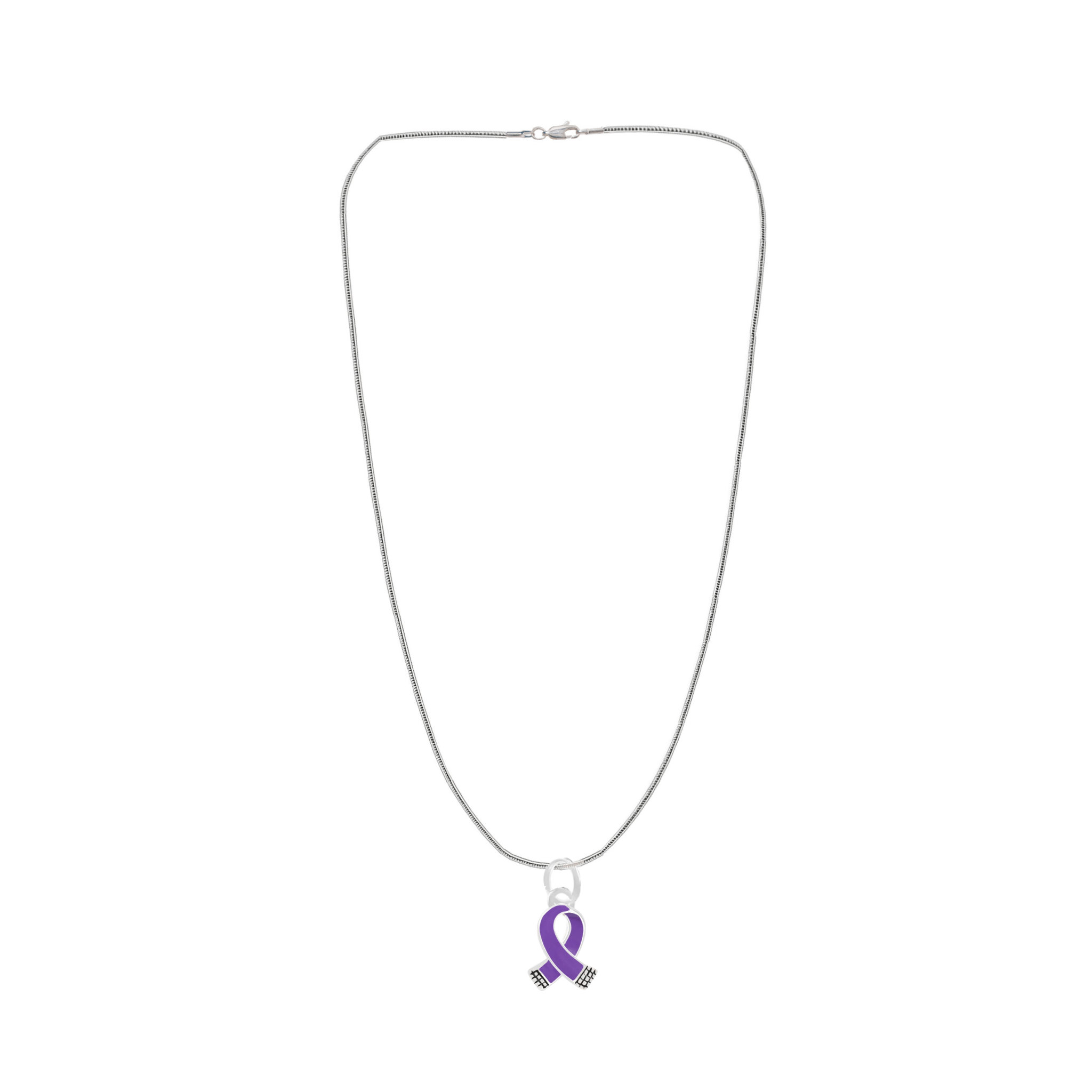 Small Size Purple Ribbon Necklaces The Awareness Company