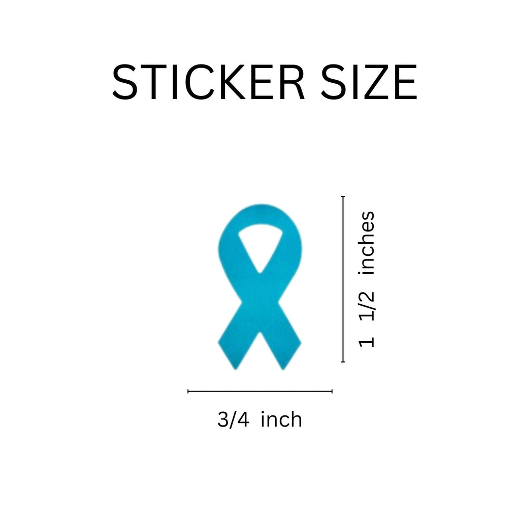 Small Teal Ribbon Stickers (250 per Roll) The Awareness Company