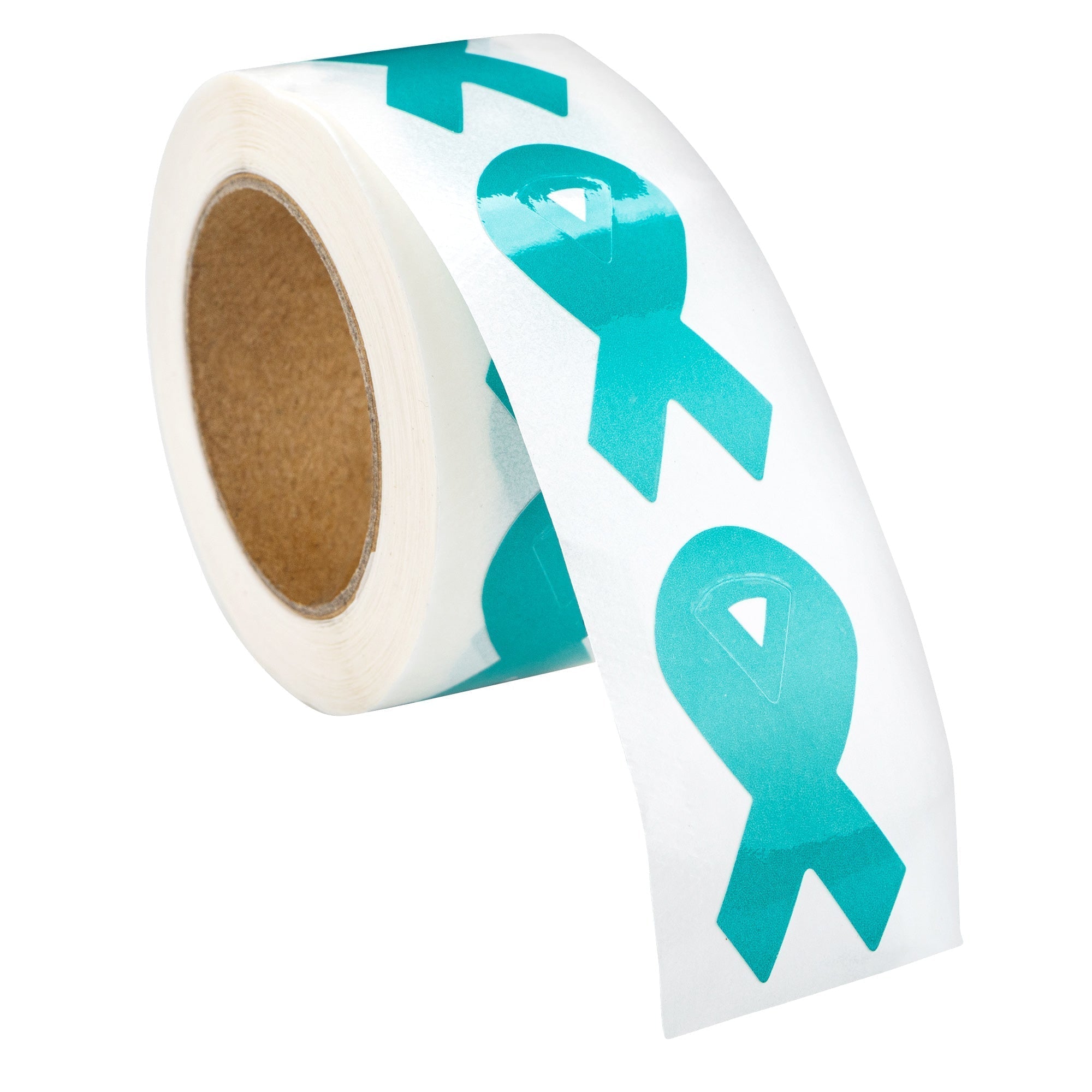 Small Teal Ribbon Stickers (250 per Roll) The Awareness Company