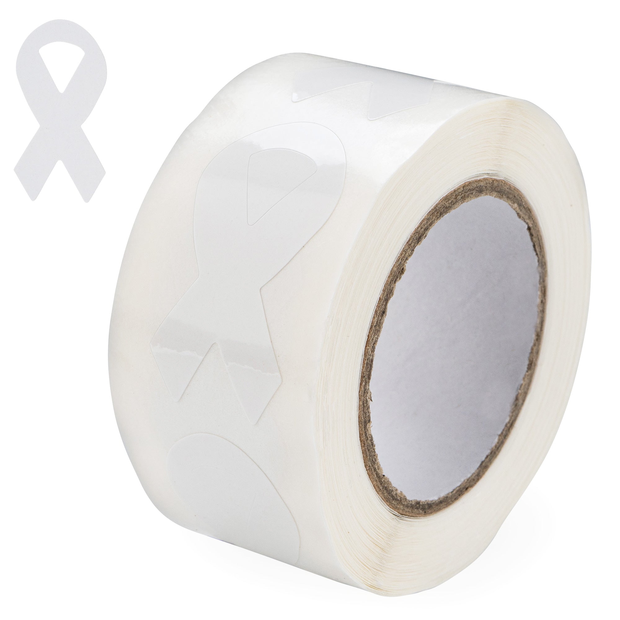 Small White Ribbon Stickers (250 per Roll) The Awareness Company