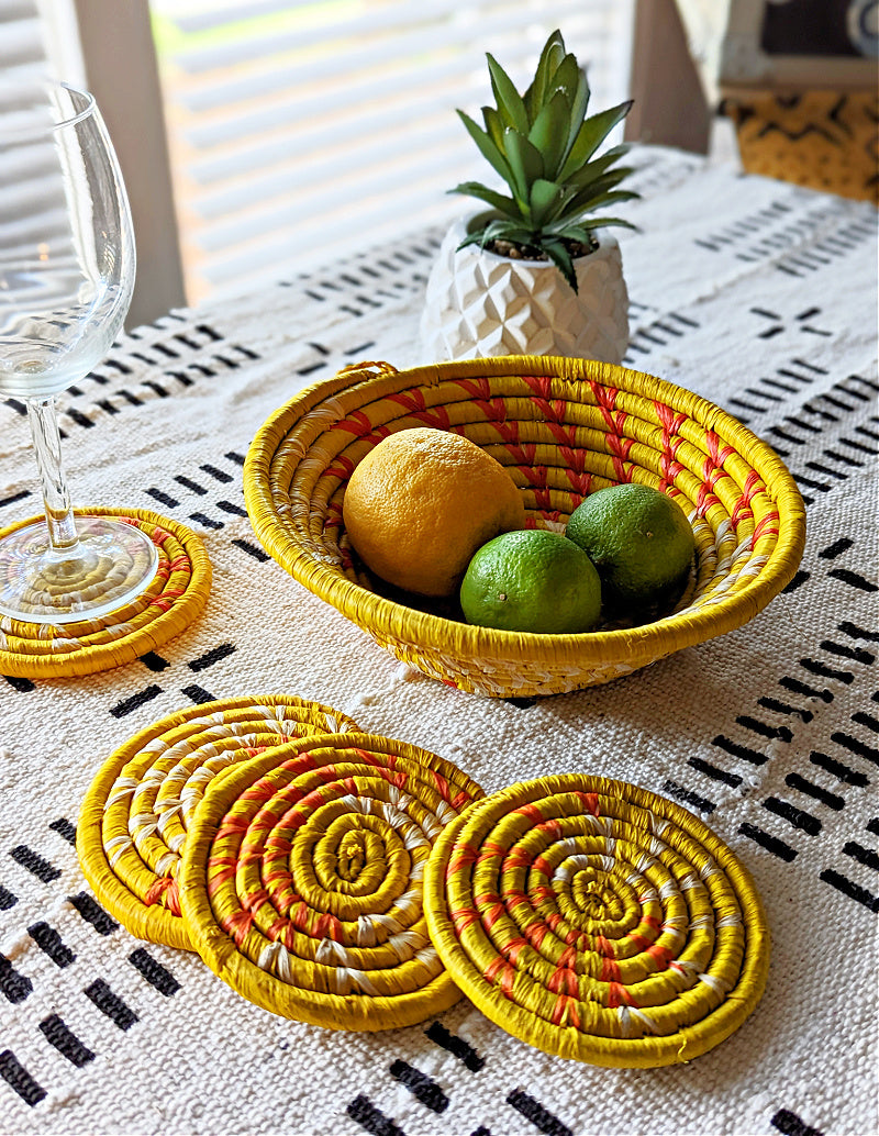 Handmade Woven Drink Coasters Set of 4 {Multiple Colors} Reflektion Design
