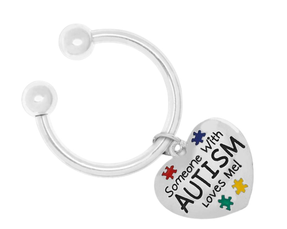 Someone Loves Me Autism Awareness Horseshoe Key Chains The Awareness Company