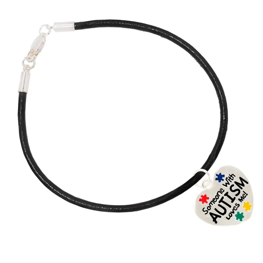 Someone Loves Me Autism Leather Cord Bracelets The Awareness Company