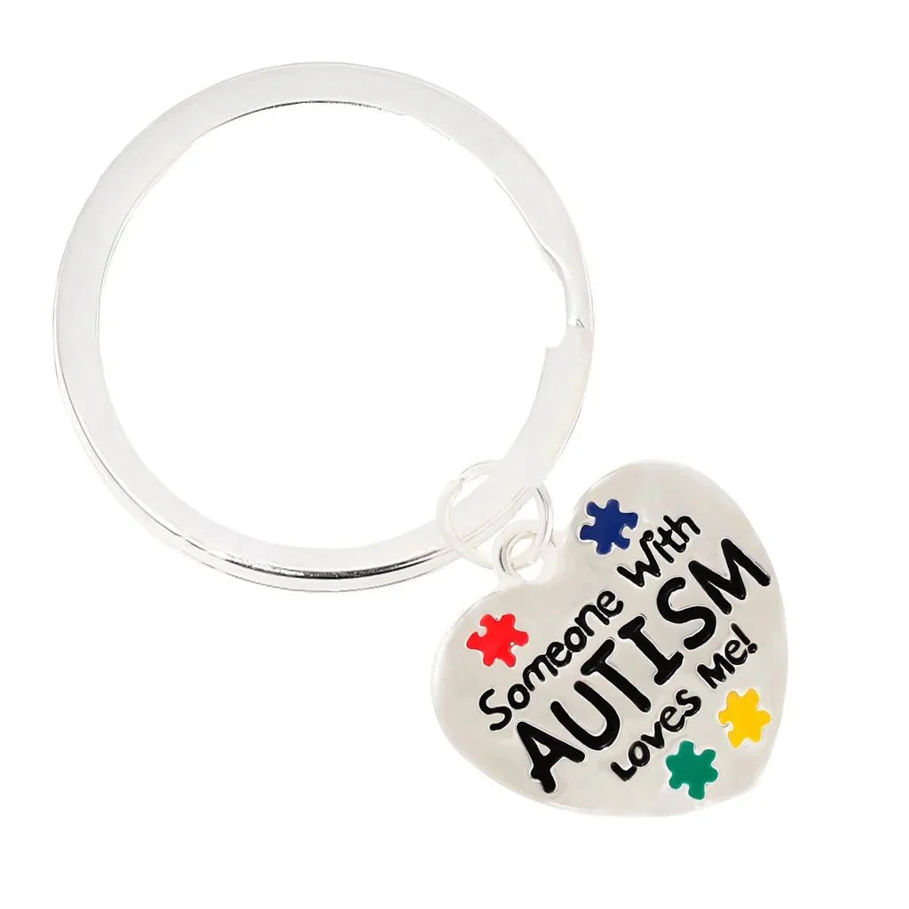 Someone Loves Me Autism Split Style Key Chains The Awareness Company