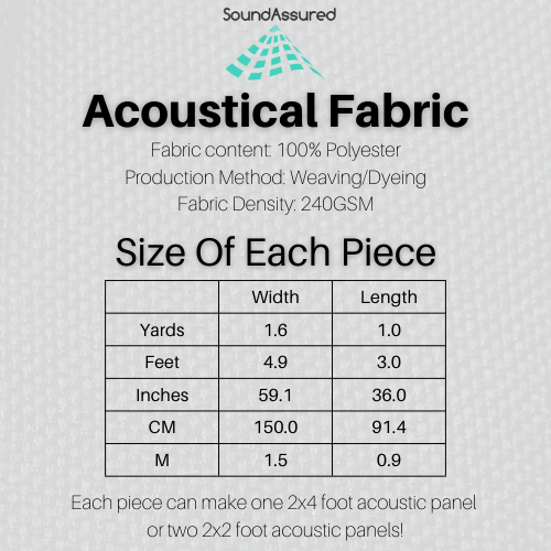 Fire Treated Acoustic Fabric - SoundAssured Dual Layer Acoustical Fabric (100% Acoustic Transparency) SoundAssured