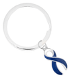 Split Style Dark Blue Ribbon Key Chains The Awareness Company