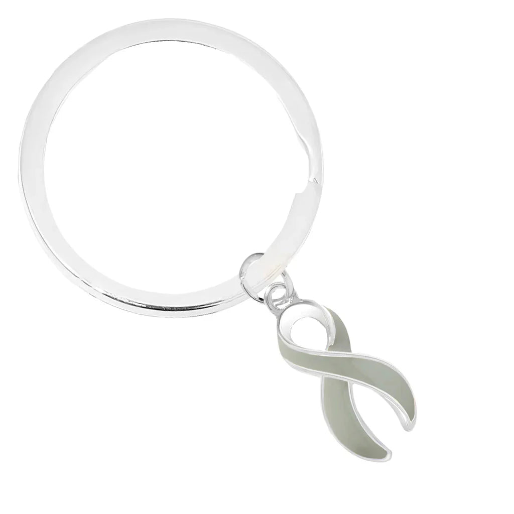 Split Style Gray Ribbon Key Chains The Awareness Company