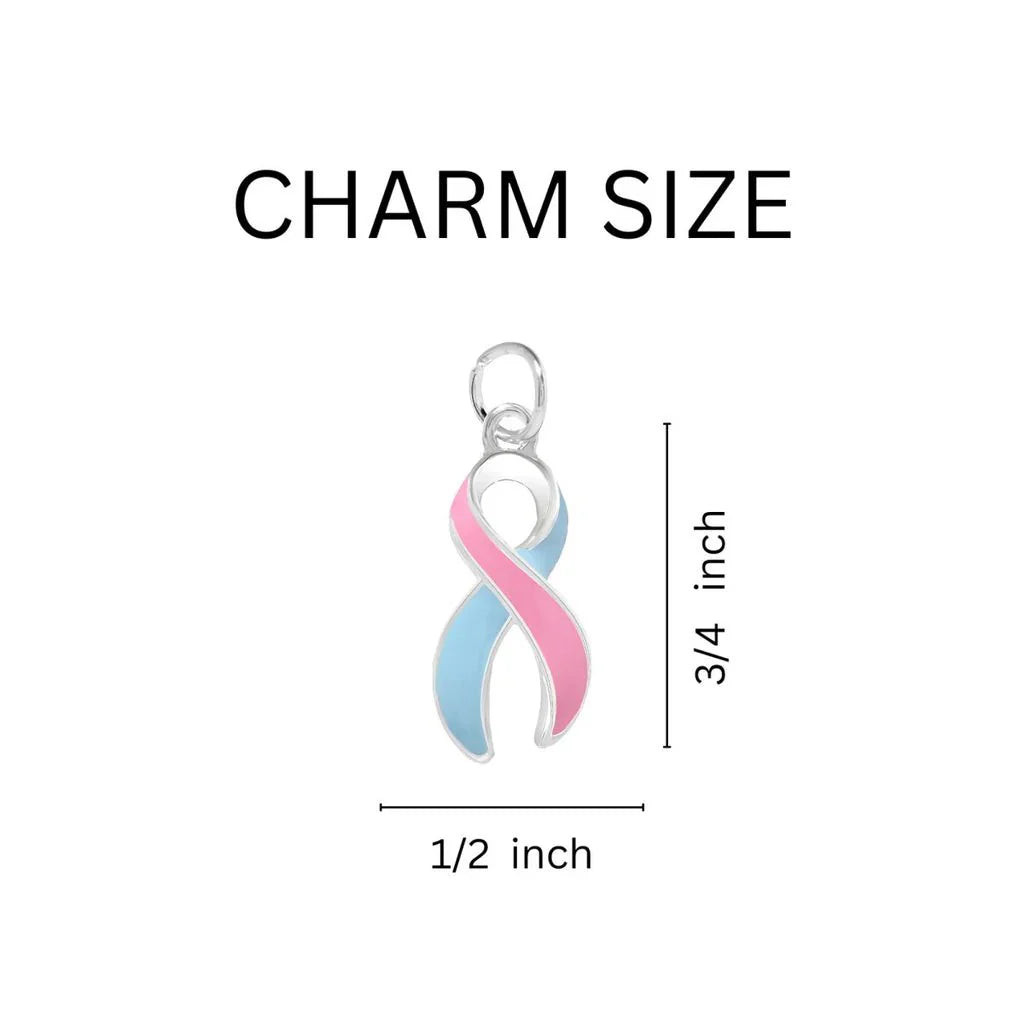Split Style Pink & Blue Ribbon Key Chains The Awareness Company