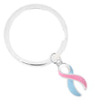 Split Style Pink & Blue Ribbon Key Chains The Awareness Company