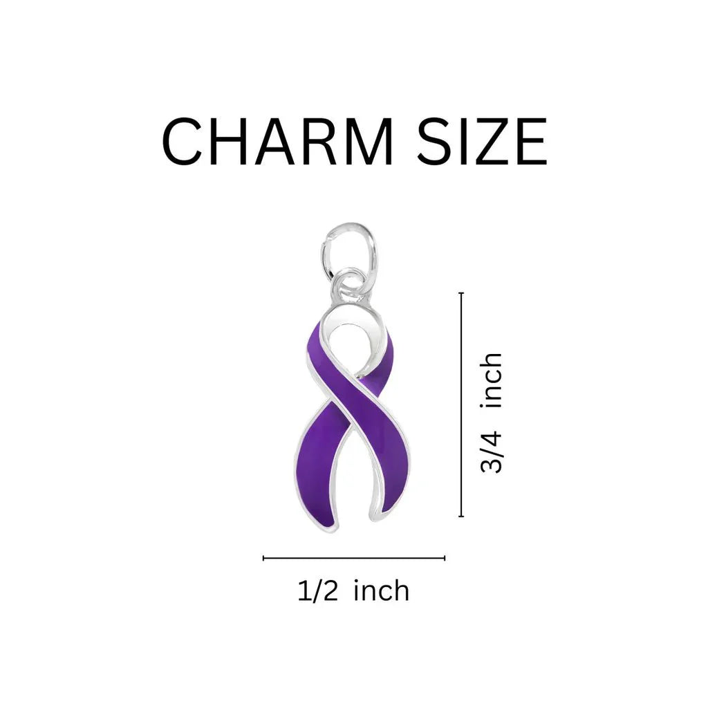 Split Style Purple Ribbon Key Chains The Awareness Company