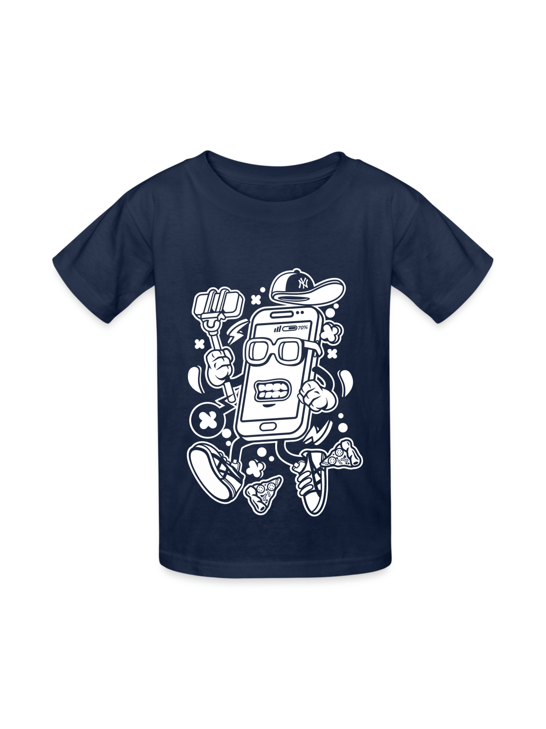 Boys Selfie Cell Phone Short Sleeve Crewneck T-Shirt NicholesGifts