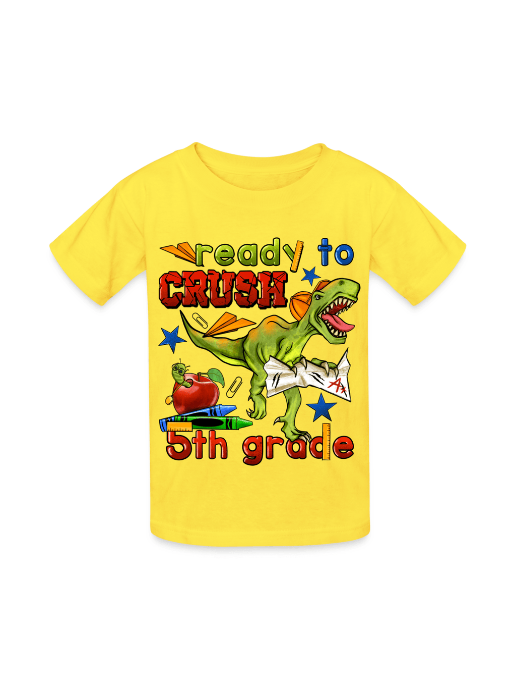Boys Ready To Crush Fifth Grade Short Sleeve Tee Shirts for Back To School NicholesGifts