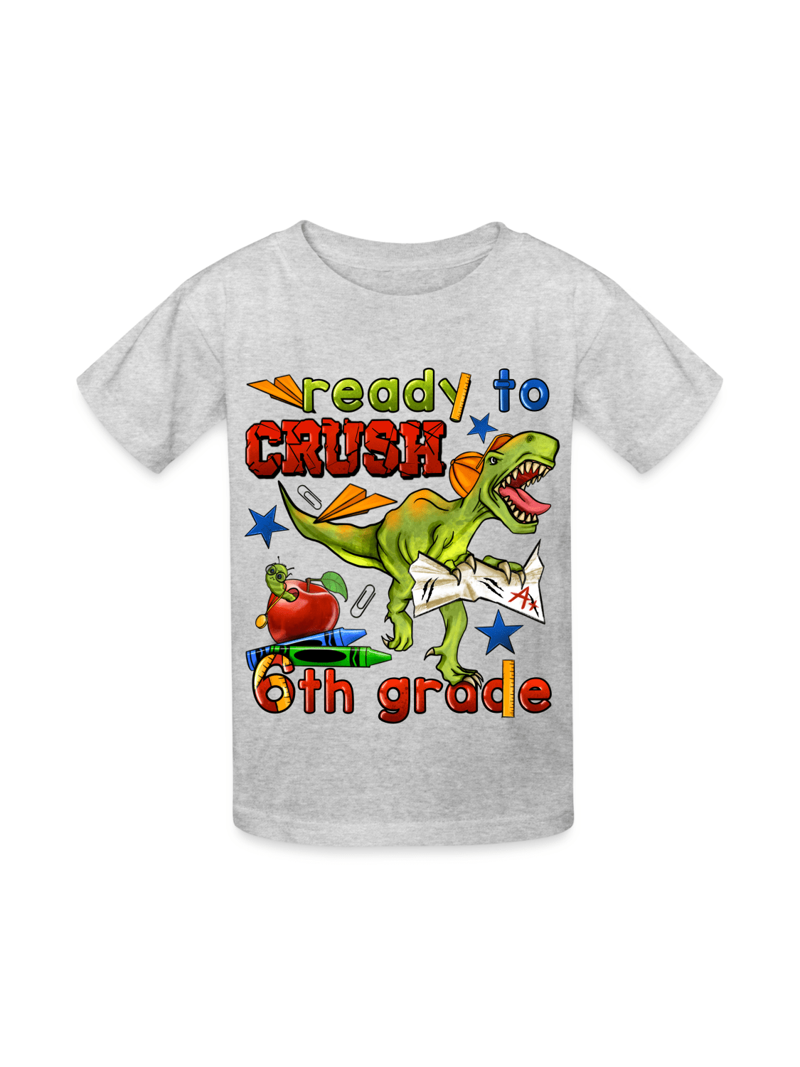 Boys Ready To Crush Six Grade Short Sleeve Tee Shirts for Back To School NicholesGifts