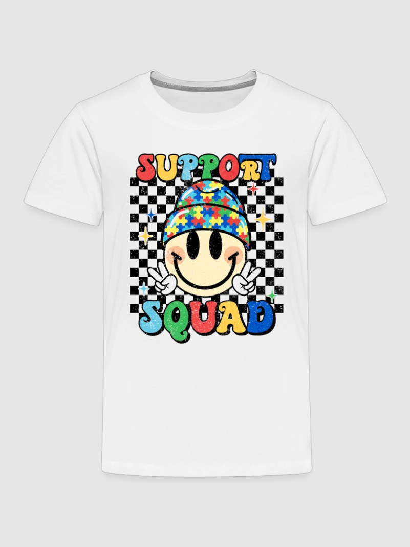Toddler Boys Support Autism Squad Short Sleeve Premium T-Shirt NicholesGifts