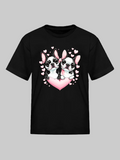 Girls Pugs and Hearts Short Sleeve T-Shirt NicholesGifts