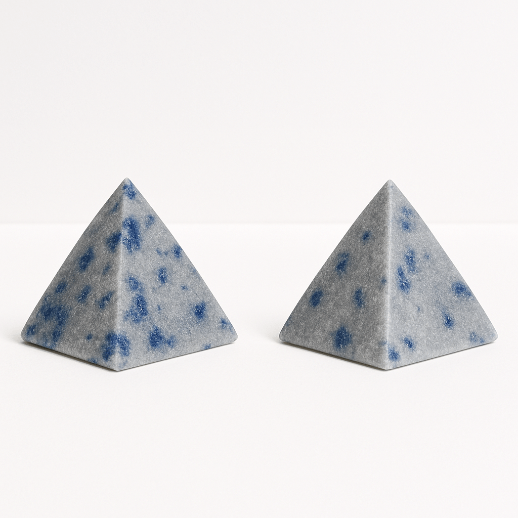 Spotted Blue Quartzite Pyramid – Polished Crystal for Decor or Meditation KREATEUR MIAMI