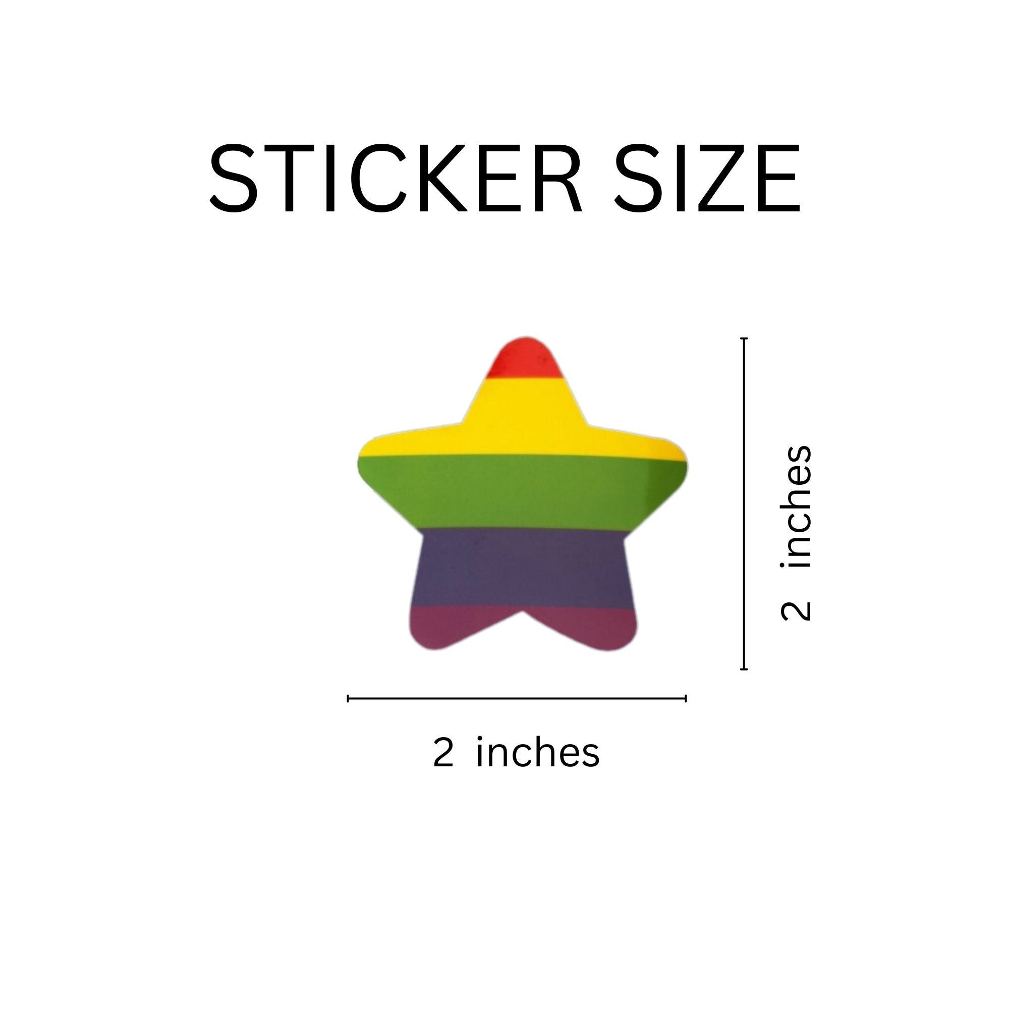 Star Shaped Rainbow Stickers (250 per Roll) The Awareness Company