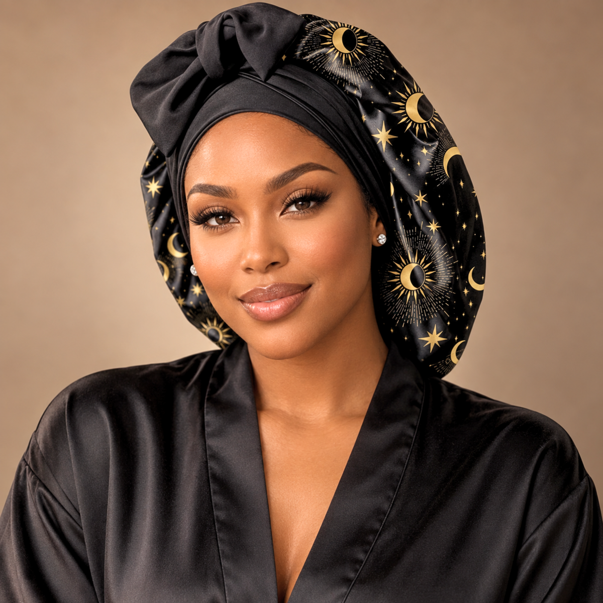 Satin Hair Bonnet for Sleeping – Adjustable Stretch Tie PHC
