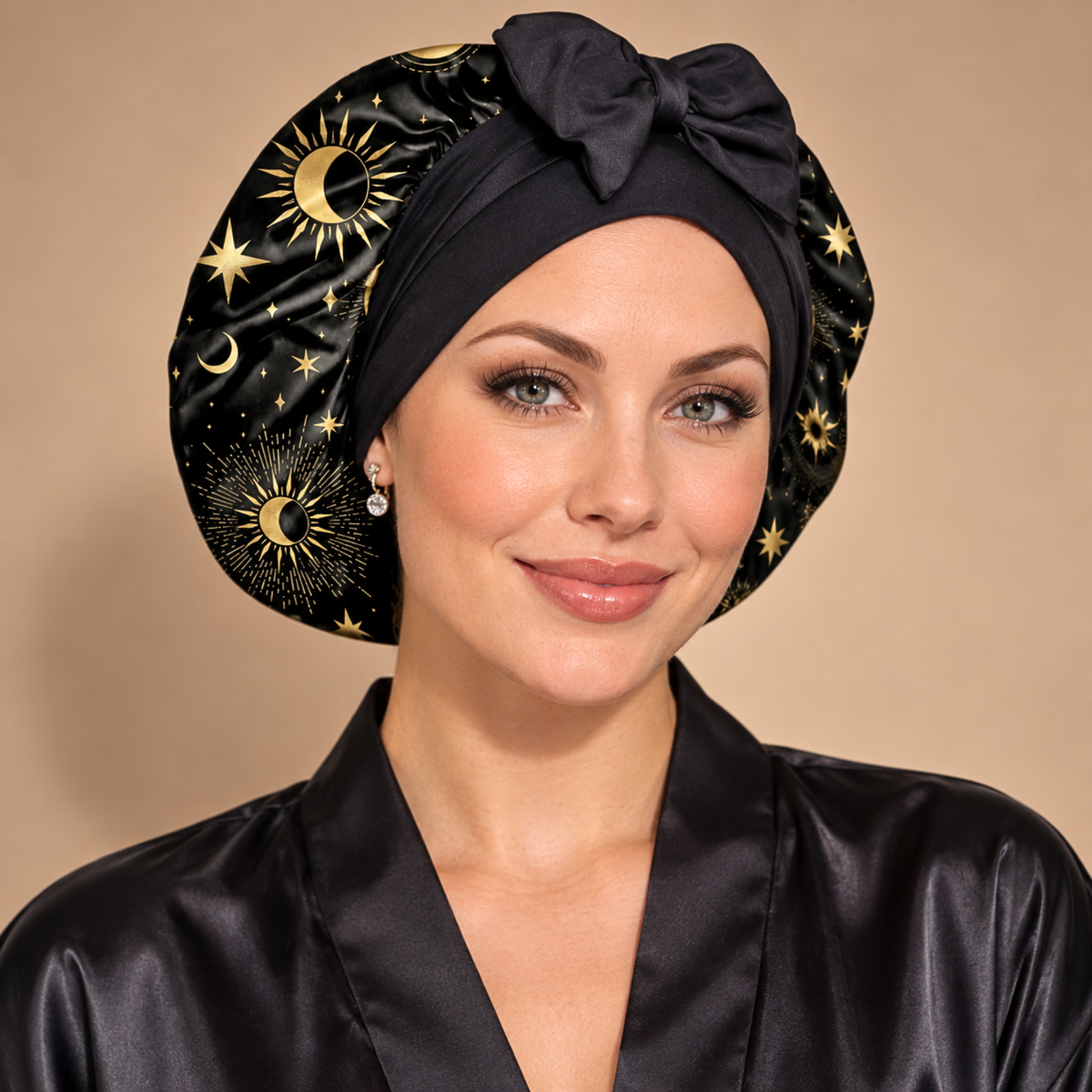 Satin Hair Bonnet for Sleeping – Adjustable Stretch Tie PHC