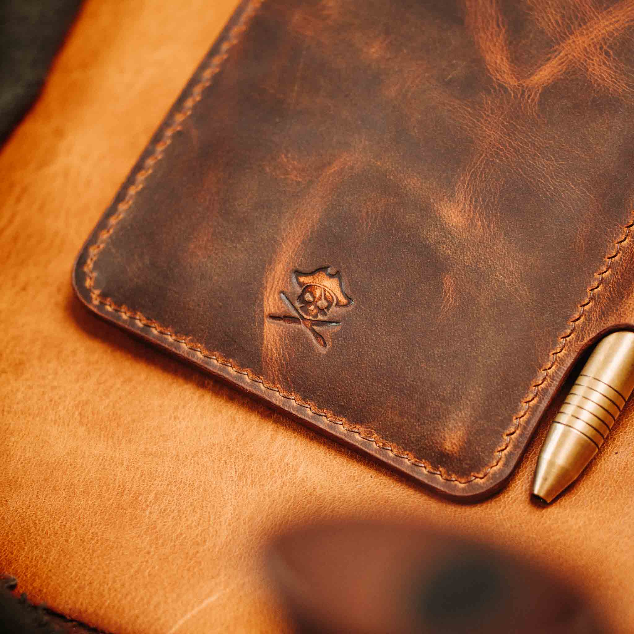 Field Notes Cover - Steersman | Leather Velcro Patch Display | EDC Journal Holder Pirate Goods