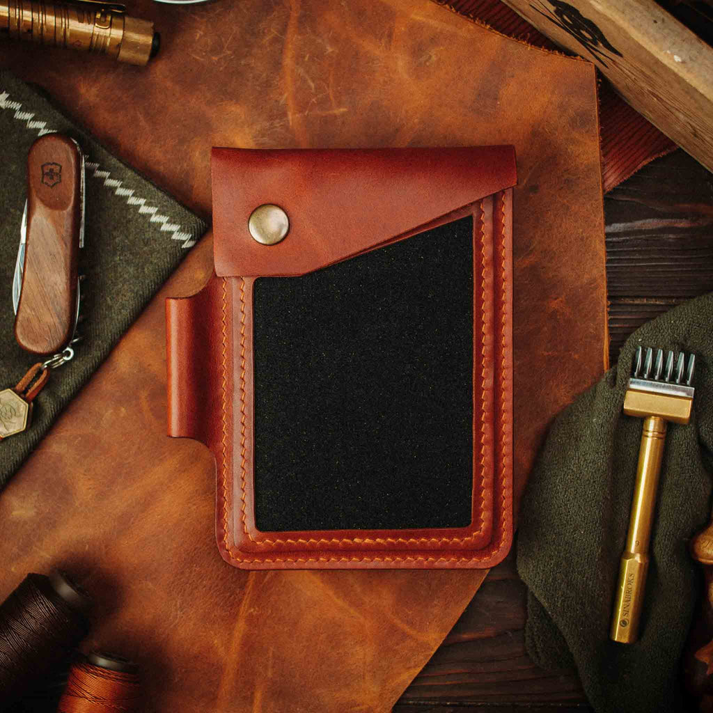 Field Notes Cover - Steersman | Leather Velcro Patch Display | EDC Journal Holder Pirate Goods