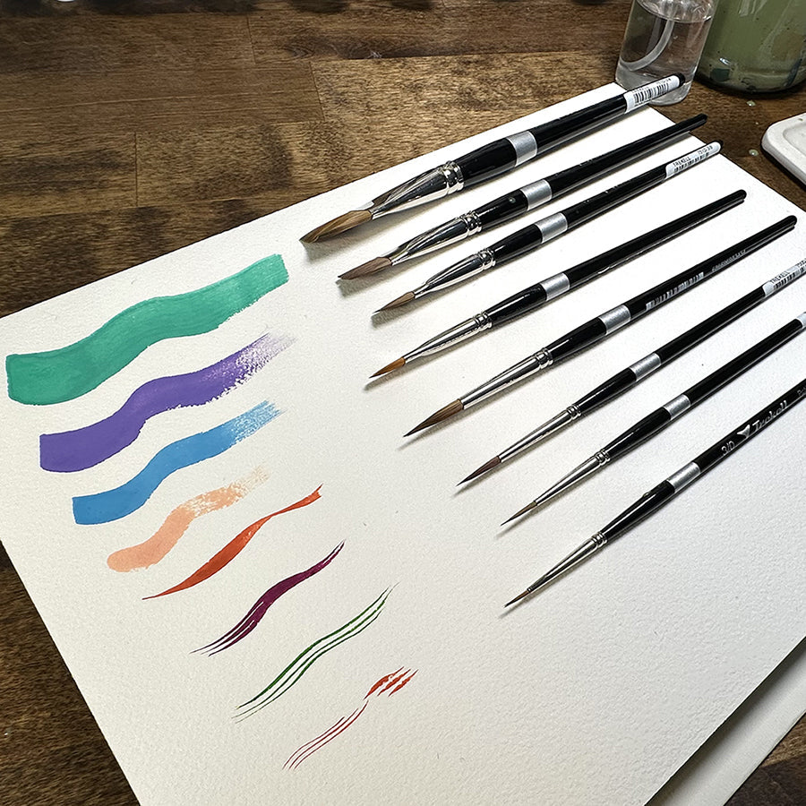 Stephanie Buscema 8-Piece Trekell Brush Set for Gouache Trekell Art Supplies