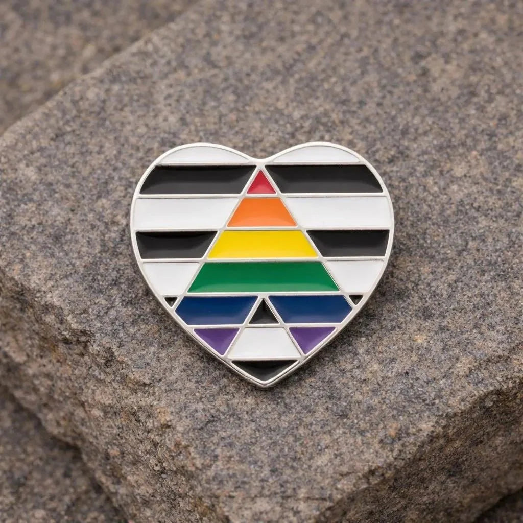 Straight Ally Flag Heart Shaped Pins The Awareness Company