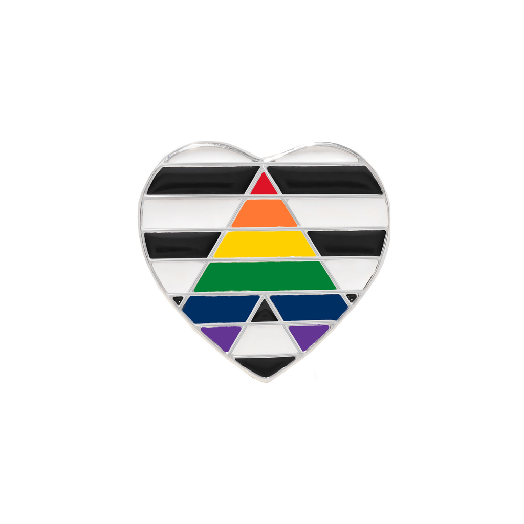 10 Pack Straight Ally Flag Heart Pins The Awareness Company