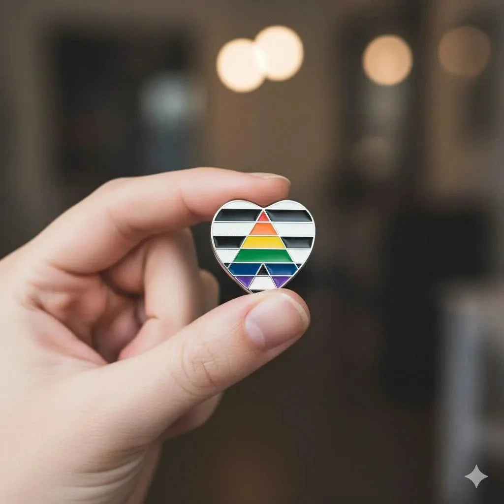 Straight Ally Flag Heart Shaped Pins The Awareness Company