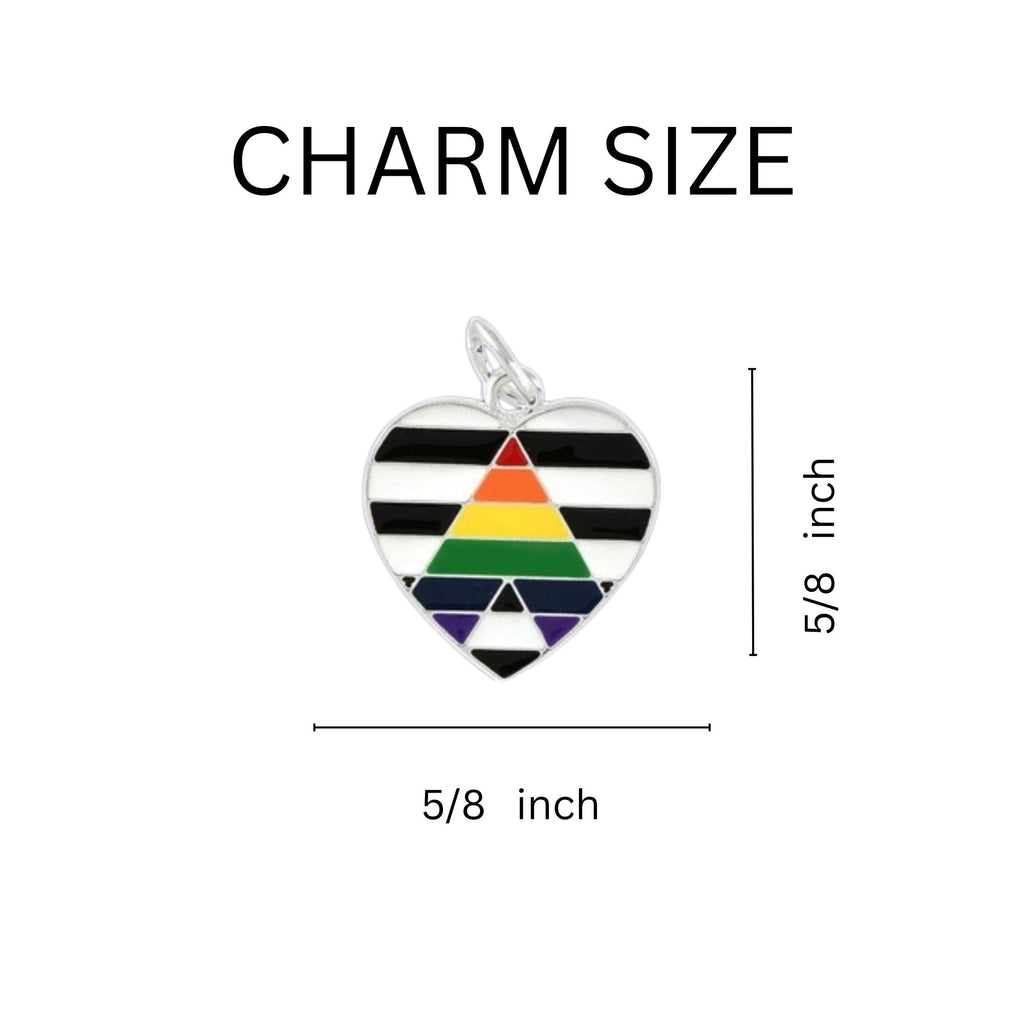 Straight Ally Heart Flag Black Cord Bracelets The Awareness Company