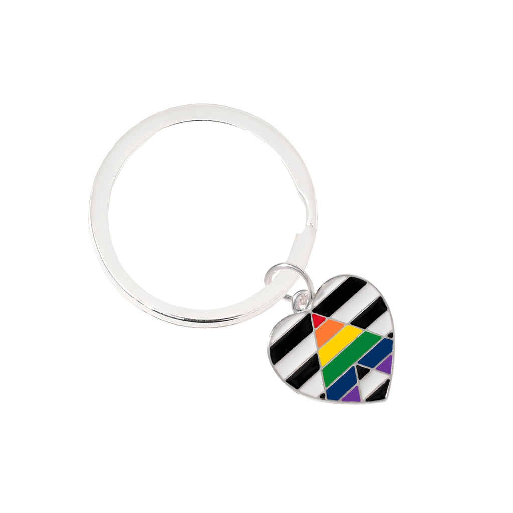 Straight Ally Heart Flag Split Ring Key Chains The Awareness Company