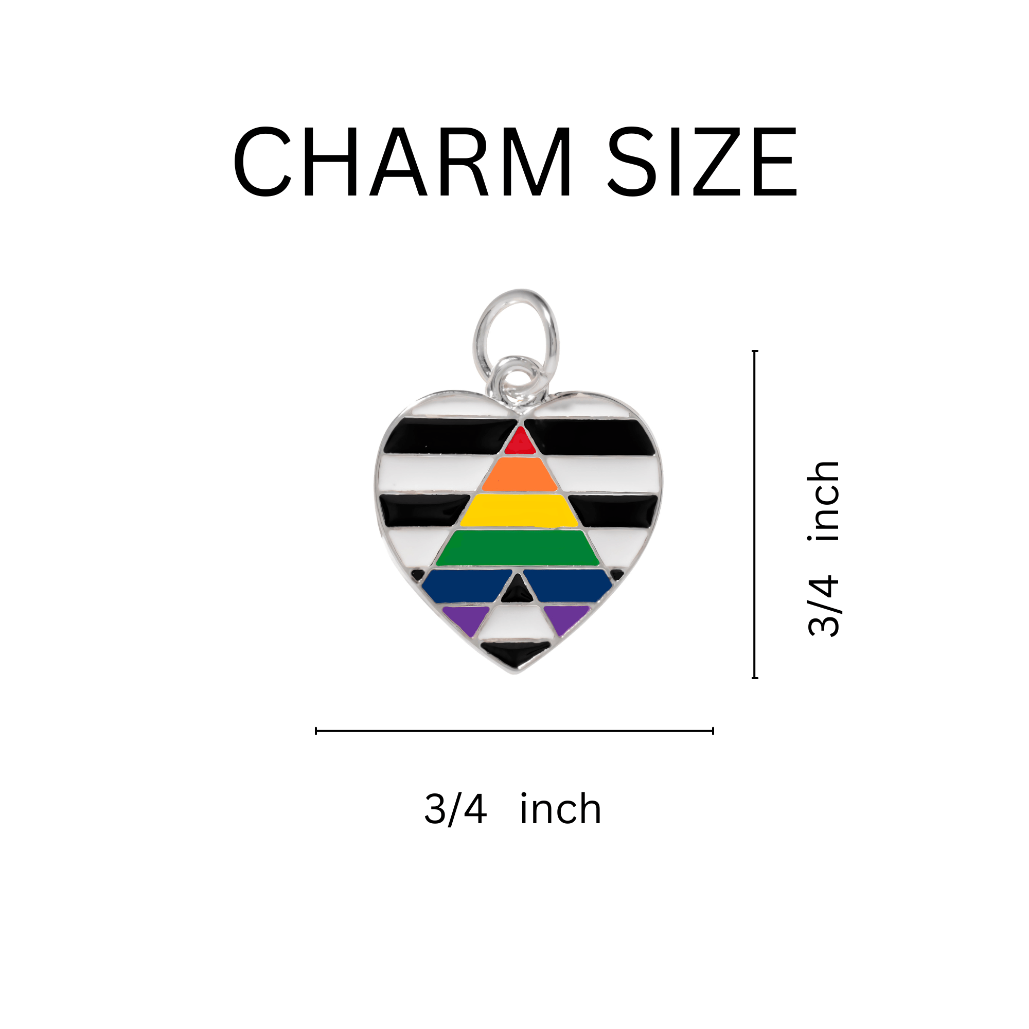Straight Ally LGBTQ Pride Heart Retractable Charm Bracelets The Awareness Company