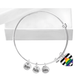Straight Ally LGBTQ Pride Heart Retractable Charm Bracelets The Awareness Company