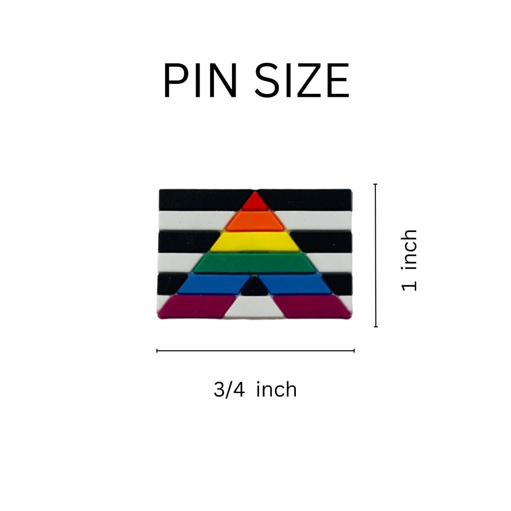 Straight Ally Rectangle Flag Silicone Pins The Awareness Company
