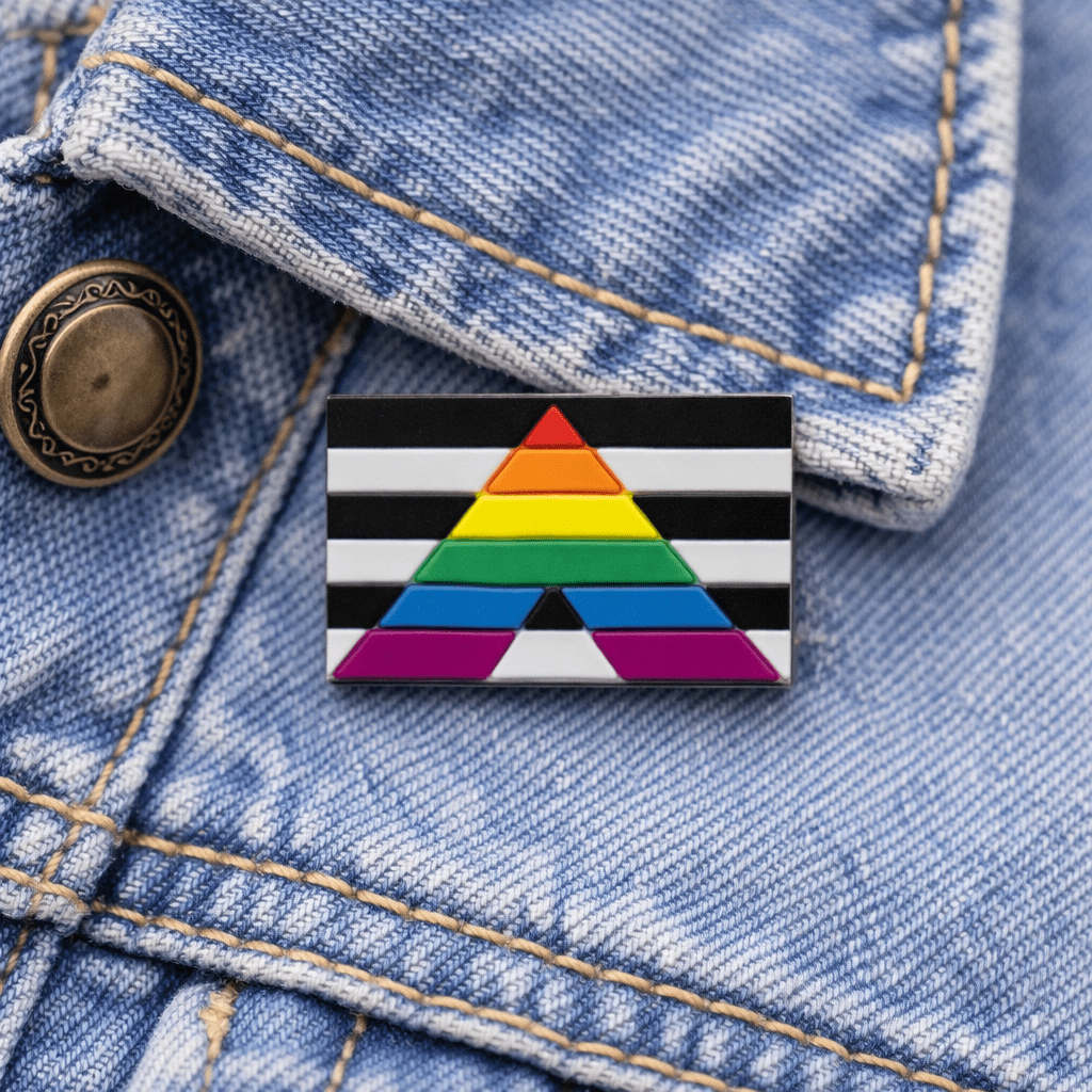 Straight Ally Rectangle Flag Silicone Pins The Awareness Company