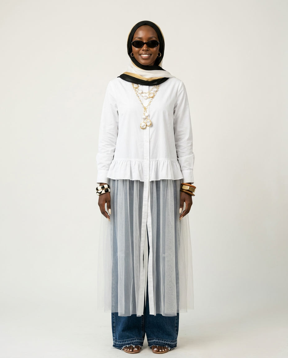 Sovereign Mesh Oversized Maxi Dress Boho Brown