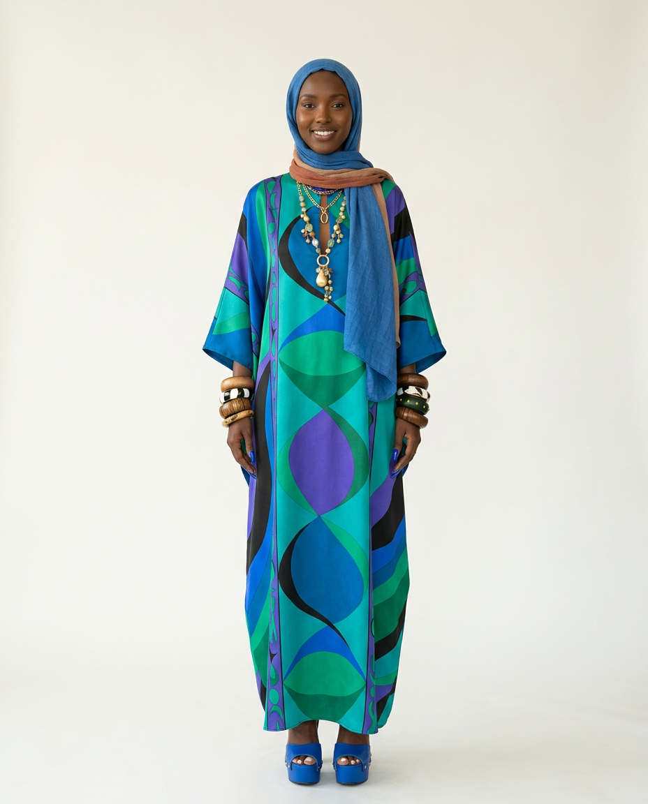 Limitless Printed Maxi Kaftan Boho Brown