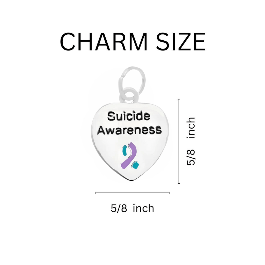 Suicide Awareness Heart Charm Black Cord Bracelets The Awareness Company
