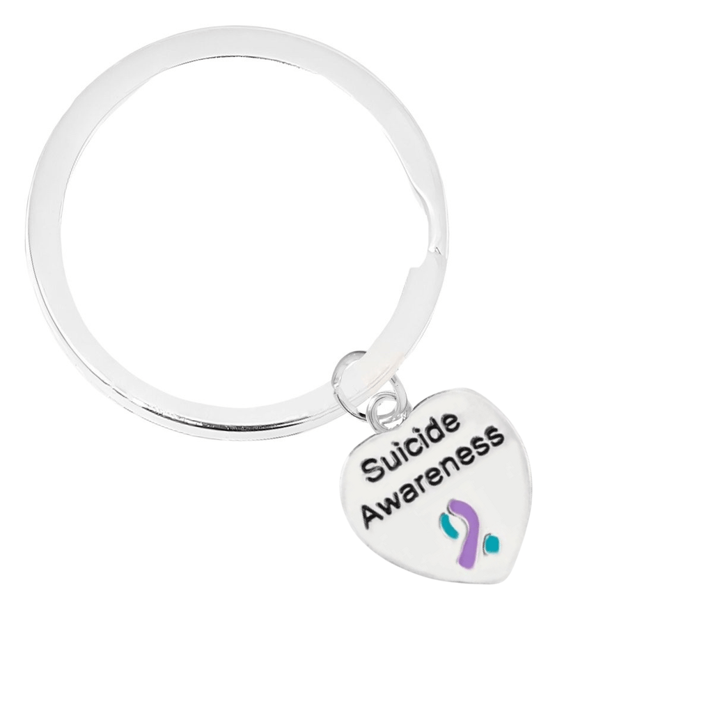 Suicide Awareness Heart Charm Split Style Key Chains The Awareness Company