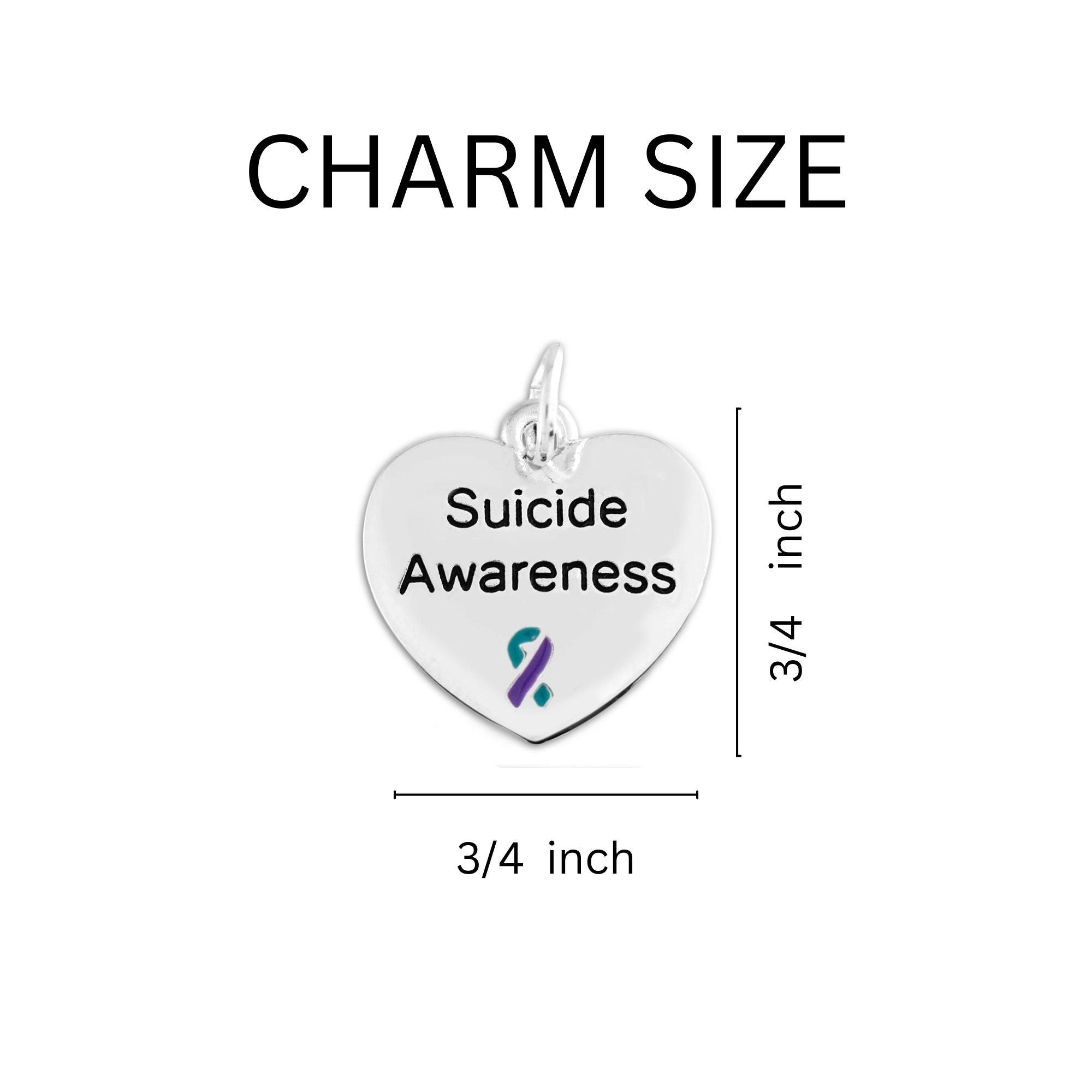 Suicide Awareness Large Heart Charm Horseshoe Key Chains The Awareness Company