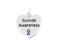 Suicide Awareness Teal & Purple Ribbon Heart Charm The Awareness Company