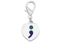 Suicide Prevention Awareness Heart Shaped Semicolon Hanging Charms The Awareness Company