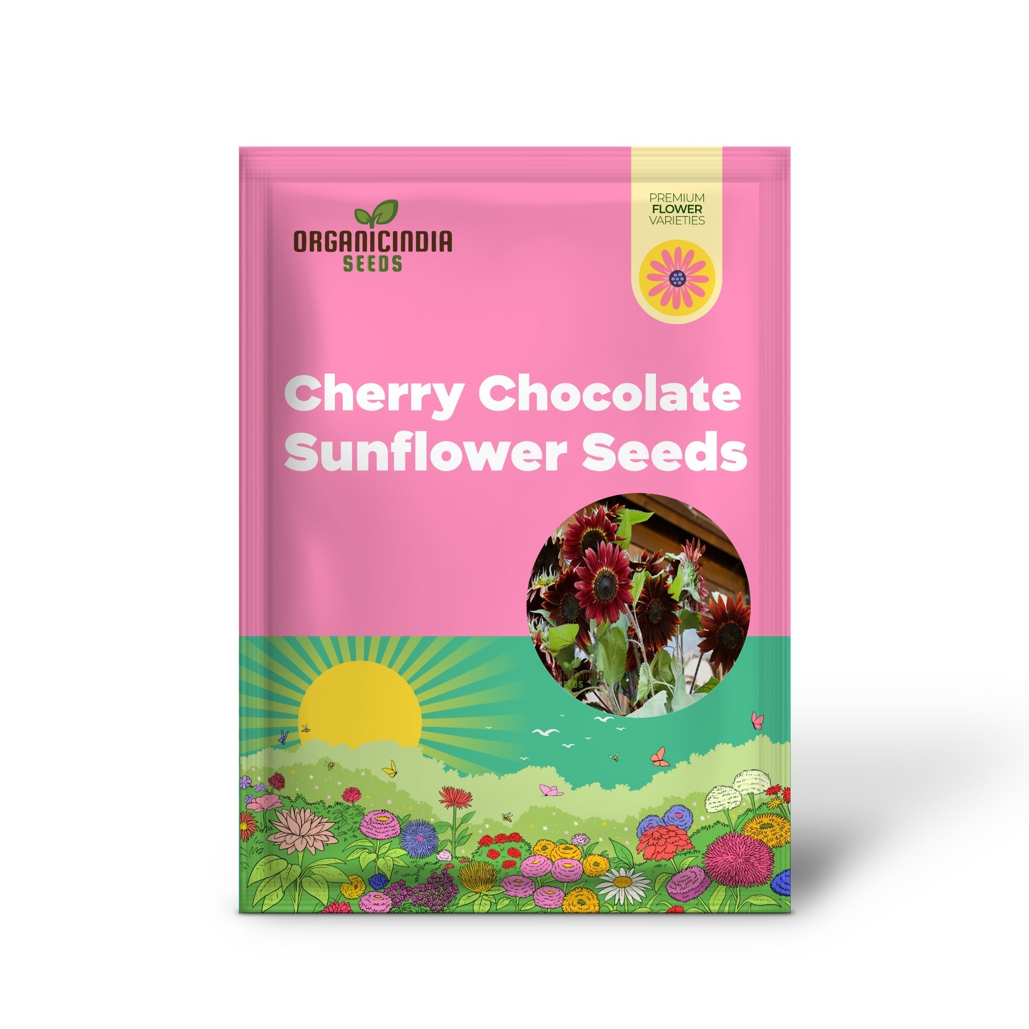 Cherry Chocolate Sunflower Seeds – Vibrant Garden Blooms organicindiaseeds