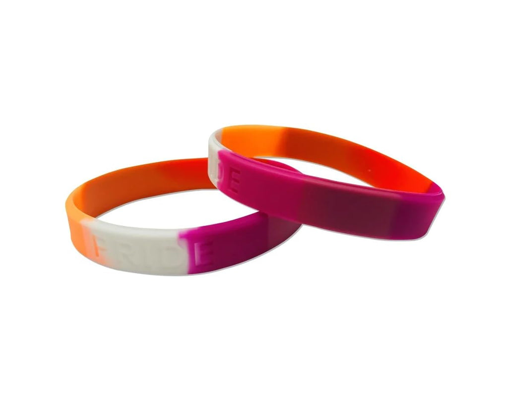 Sunset Lesbian Flag Silicone Bracelets The Awareness Company