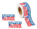 Support Our Veterans American Flag Stickers (250 per Roll) The Awareness Company