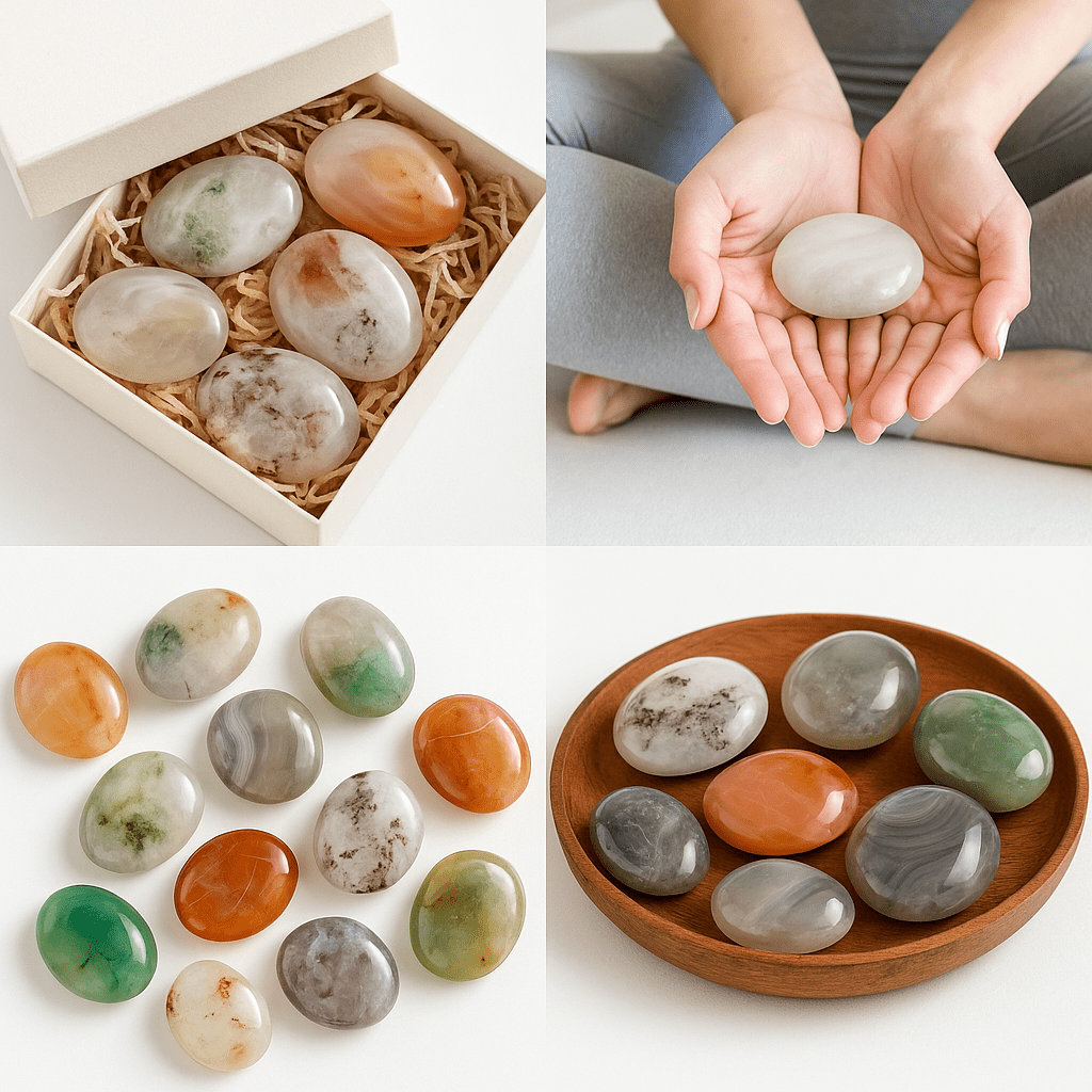Surprise Mix – Assorted Agate Palm Stones (Per LB) KREATEUR MIAMI