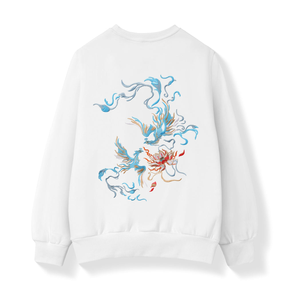 SW9010 Blue Phoenix Embroidery Sweater Niepce
